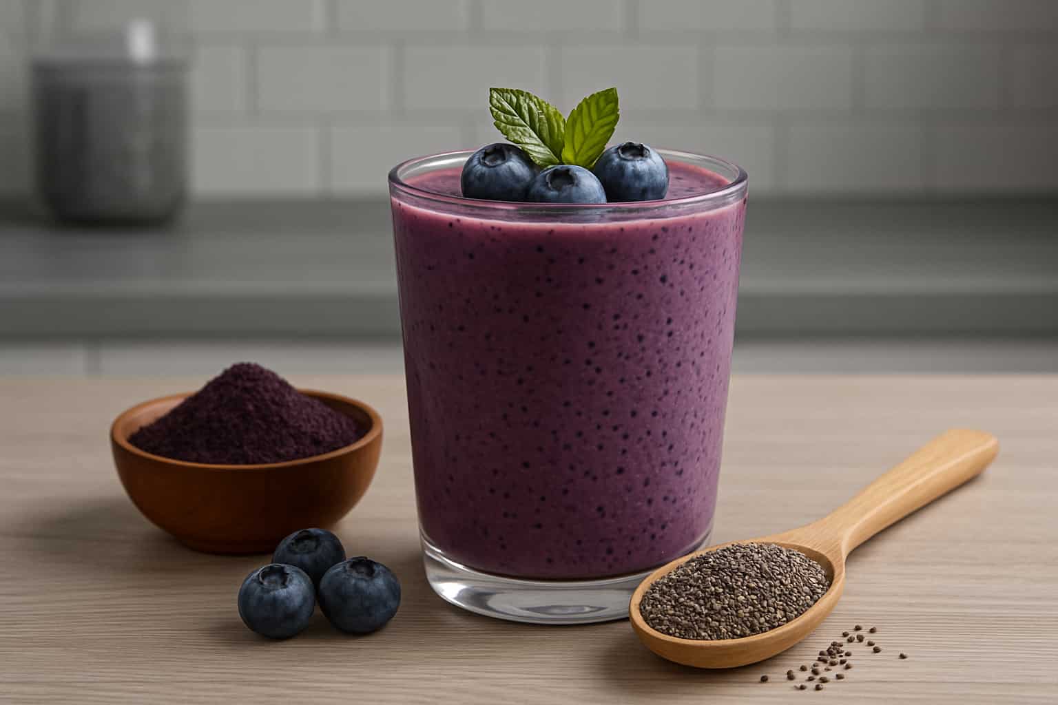 Smoothie energético de chía y açai